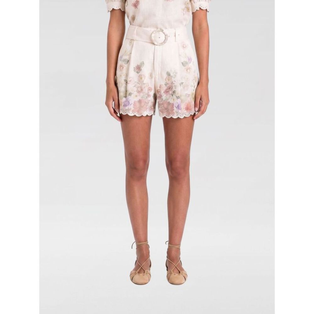 Twinset Women Twinset Linen Shorts With Floral Print